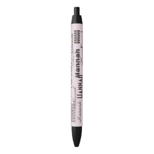 Personalised Name Pastel Pink and Black Ink Pen