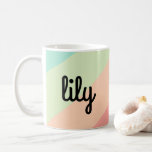 Personalised Name Pastel Rainbow Custom Gift Coffee Mug<br><div class="desc">This personalised name,  pastel rainbow coffee mug in vibrant pastels of orange,  green,  blue and pink features a name of your choice. Makes a wonderful custom gift for bridesmaids,  birthdays,  mother's day,  graduation and more.</div>