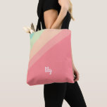 Personalised Name Pastel Rainbow Custom Gift Tote  Bag<br><div class="desc">This pastel rainbow tote in vibrant pastels of orange,  green,  blue and pink features a personalised name of your choice. Makes a wonderful custom gift for bridesmaids,  birthdays,  mother's day,  graduation and more.</div>