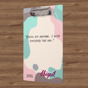 Personalised Name Pastel Wave Office School   Clipboard