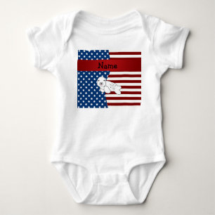 Personalised name Patriotic seal Baby Bodysuit