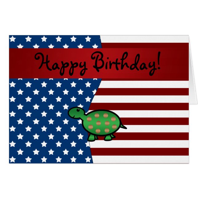 Personalised name Patriotic turtle (Front Horizontal)