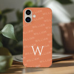 Personalised name patterned, Simple Monogram<br><div class="desc">This sleek iPhone 16 case offers a refined monogram pattern with a modern, minimalist touch. The design highlights your name in a clean, simple font, creating a personalised and stylish look. The first letter of your name is prominently displayed as a bold monogram, adding a touch of elegance to the...</div>
