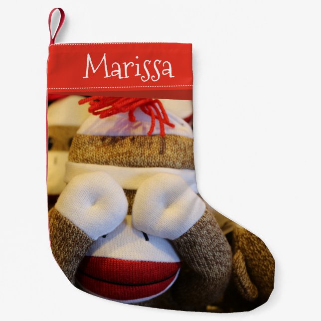 Personalised Name Peek-a-boo Sock Monkey (Front)