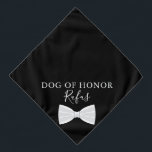 Personalised Name Pet Dog Bow Tie Wedding Bandana<br><div class="desc">A super cute wedding bandanna featuring a bow tie. Personalise with your dog's name and their honour role on your special day. Designed by Thisisnotme©</div>