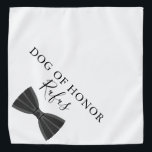 Personalised Name Pet Dog Bow Tie Wedding Bandana<br><div class="desc">A super cute wedding bandanna featuring a bow tie. Personalise with your dog's name and their honour role on your special day. Designed by Thisisnotme©</div>
