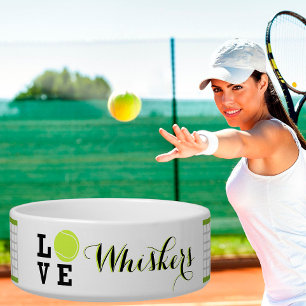 Personalised Name Pet Tennis Theme Bowl
