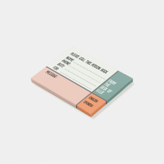 Personalised Name Phone Message Office Post-it Notes