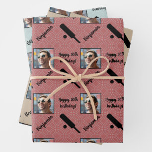 Personalised Name Photo Age Sport Cricket Birthday Wrapping Paper Sheet
