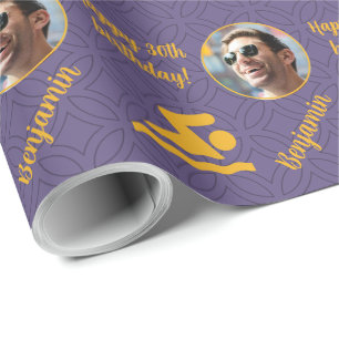 Personalised Name Photo Age Sport Swimmer Birthday Wrapping Paper