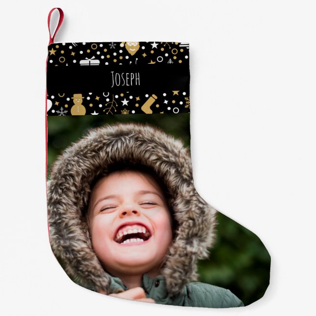 Personalised name photo Christmas Stocking (Front)