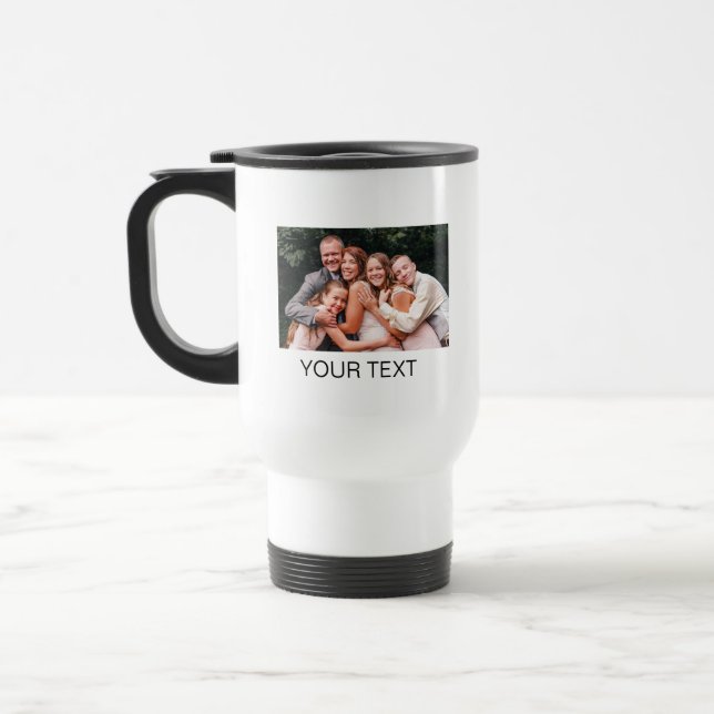 Personalised Name Photo Collage Monogram Gift Travel Mug (Left)