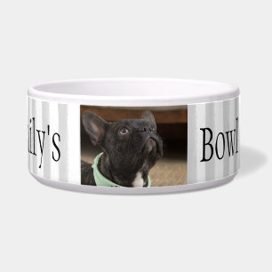 Personalised Name Photo Template Stripes Dog Bowl