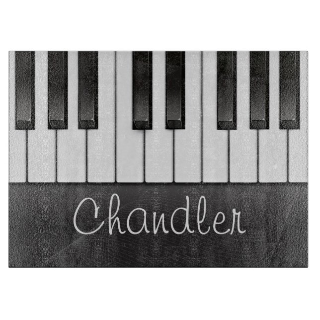 Personalised NAME Pianist Piano Keys Music Teacher Cutting Board (Front)