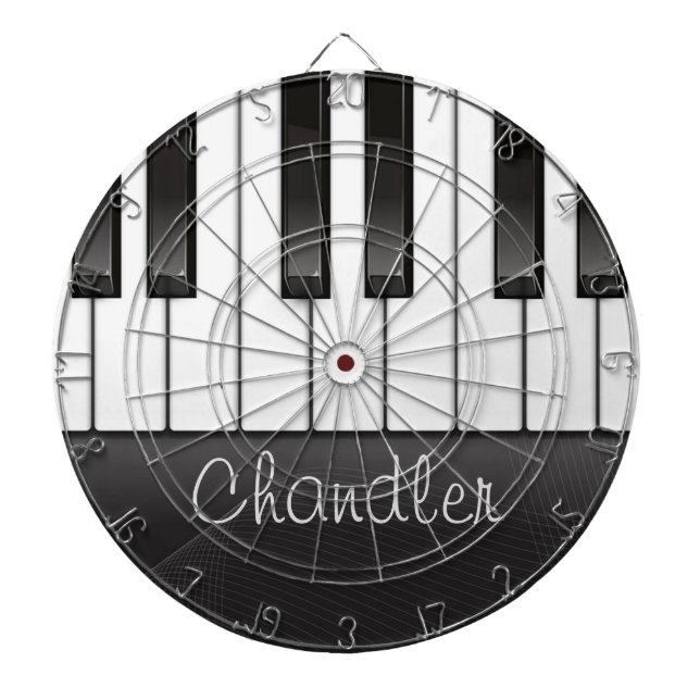 Personalised NAME Pianist Piano Keys Music Teacher Dartboard (Front)