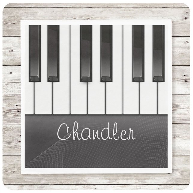 Personalised NAME Pianist Piano Keys Music Teacher Napkin (Creator Uploaded)