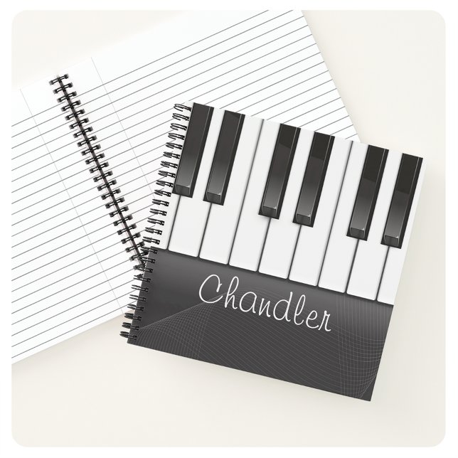 Personalised NAME Pianist Piano Keys Music Teacher Notebook (Creator Uploaded)