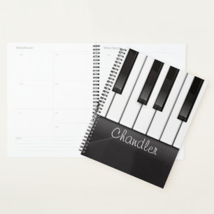 Personalised NAME Pianist Piano Keys Music Teacher Planner