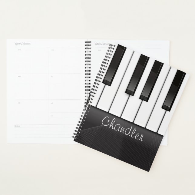 Personalised NAME Pianist Piano Keys Music Teacher Planner (Display)