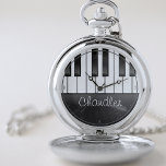 Personalised NAME Pianist Piano Keys Music Teacher Pocket Watch<br><div class="desc">Customise this truly unique,  one-of-a-kind Custom Name Pianist or Piano Music Teacher Gift. Perfect addition to your Music themed decor! Personalised with your Name or Custom Text! Perfect gift for that special person in your life. Piano Teacher - Keyboardist - Keyboard - Musician</div>