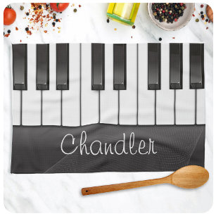 Personalised NAME Pianist Piano Keys Music Teacher Tea Towel