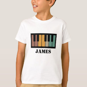 Personalised Name Pianist Piano Keys  T-Shirt