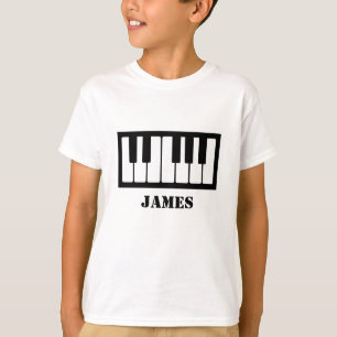Personalised Name Pianist Piano Keys  T-Shirt