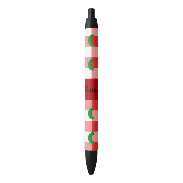 Personalised name pickle red white checkers black ink pen (Front Vertical)