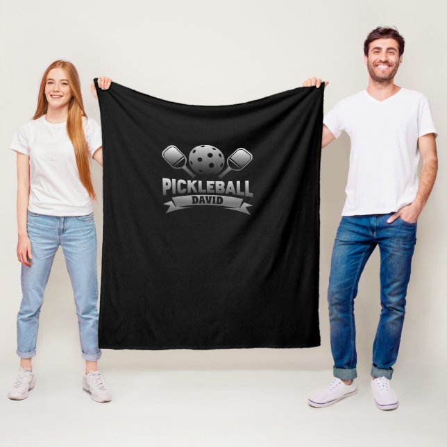 Personalised Name Pickleball Fleece Blanket (In Situ)