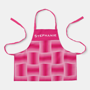 Personalised Name Pink and Hot Pink Design Apron