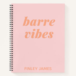 Personalised Name Pink Barre Ballet Fitness Dancer Notebook