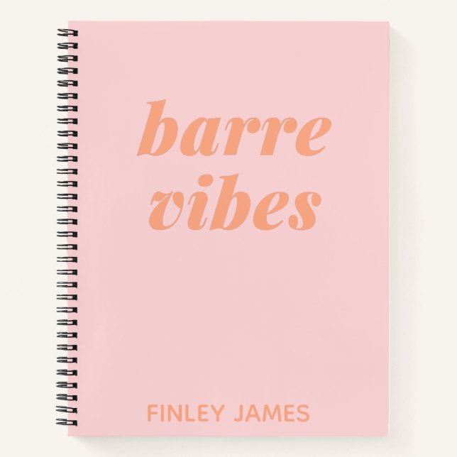 Personalised Name Pink Barre Ballet Fitness Dancer Notebook (Front)