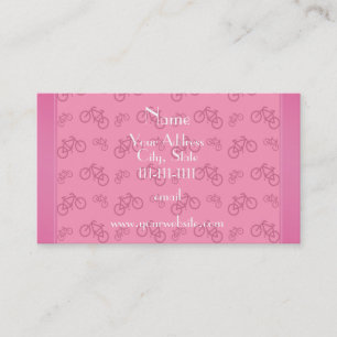 Personalised name pink bicycles business card