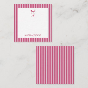 Personalised Name Pink Bow Card