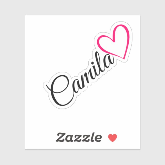Personalised Name Pink Calligraphy Heart Text (Sheet)