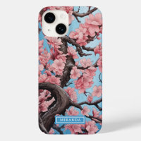 Personalised Name Pink Cherry Blossom