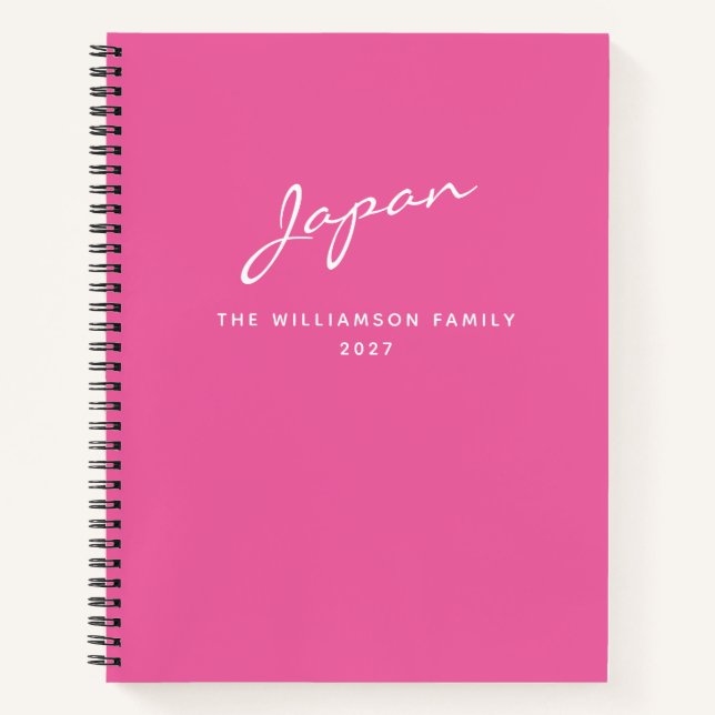 Personalised Name Pink Destination Travel Journal  (Front)