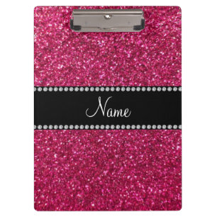 Personalised name pink glitter clipboard