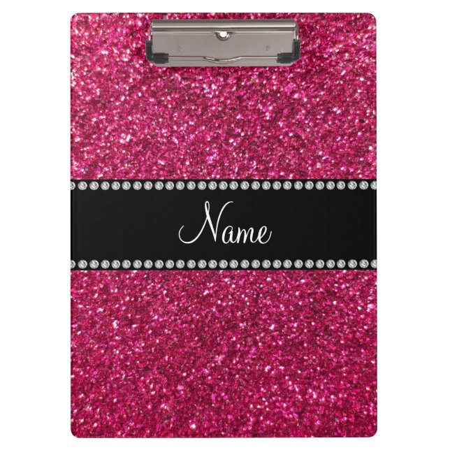 Personalised name pink glitter clipboard (Front)