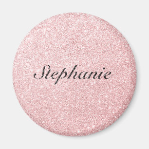 Personalised Name Pink Glitter Sparkle Style Magnet