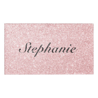 Personalised Name Pink Glitter Sparkle Style Tag