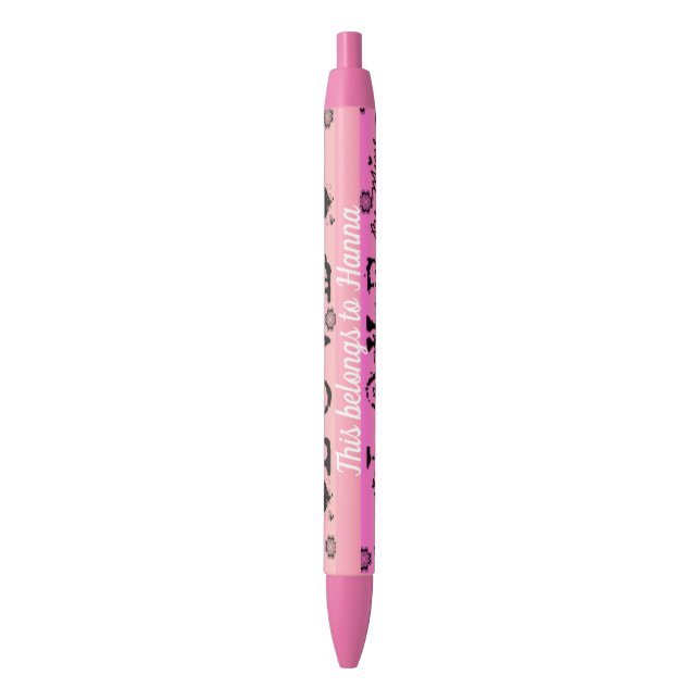 Personalised Name Pink Love Pen (Front Vertical)