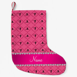 Personalised name pink moroccan gymnastics small christmas stocking