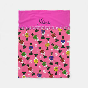 Personalised name pink nutcrackers fleece blanket