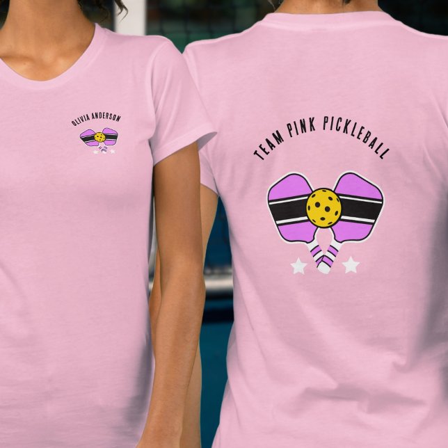 Personalised Name Pink Pickleball T-Shirt (Creator Uploaded)