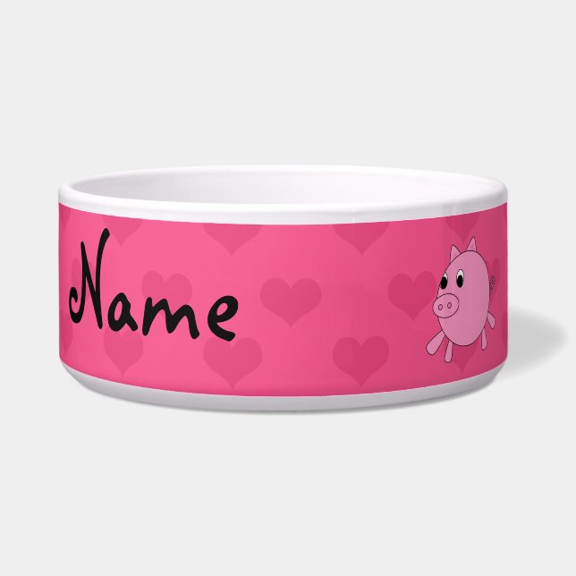Personalised name pink pig hearts (Front)