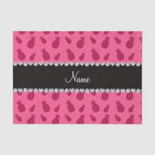 Personalised name pink pineapple pattern tissue paper