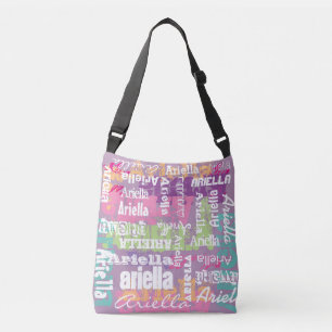 Personalised Name Pink Purple Crossbody Bag