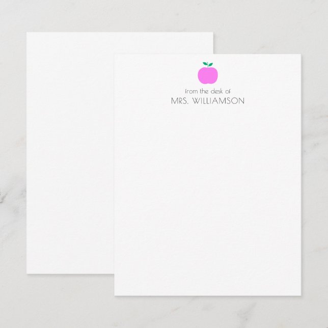 Personalised Name Pink Teacher Appreciation Gift Card (Front/Back)
