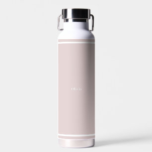 Personalised Name Pink & White Water Bottle. Bottle